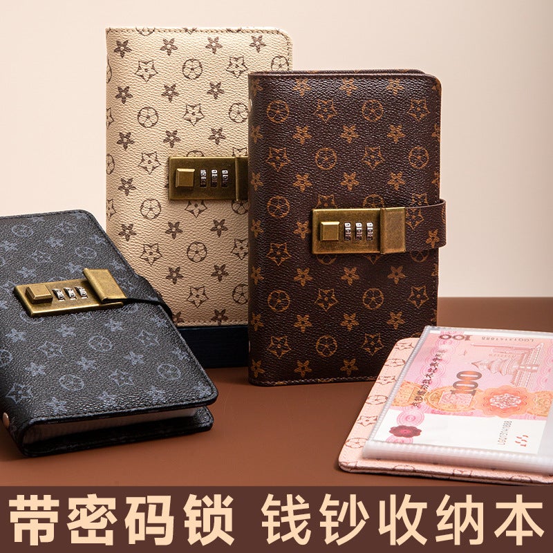 Cash Password Lock Deposit Book Financial Bookkeeping Book Deposit Bag Children'S Change Deposit Large-Capacity Loose-Leaf Book - Image 2